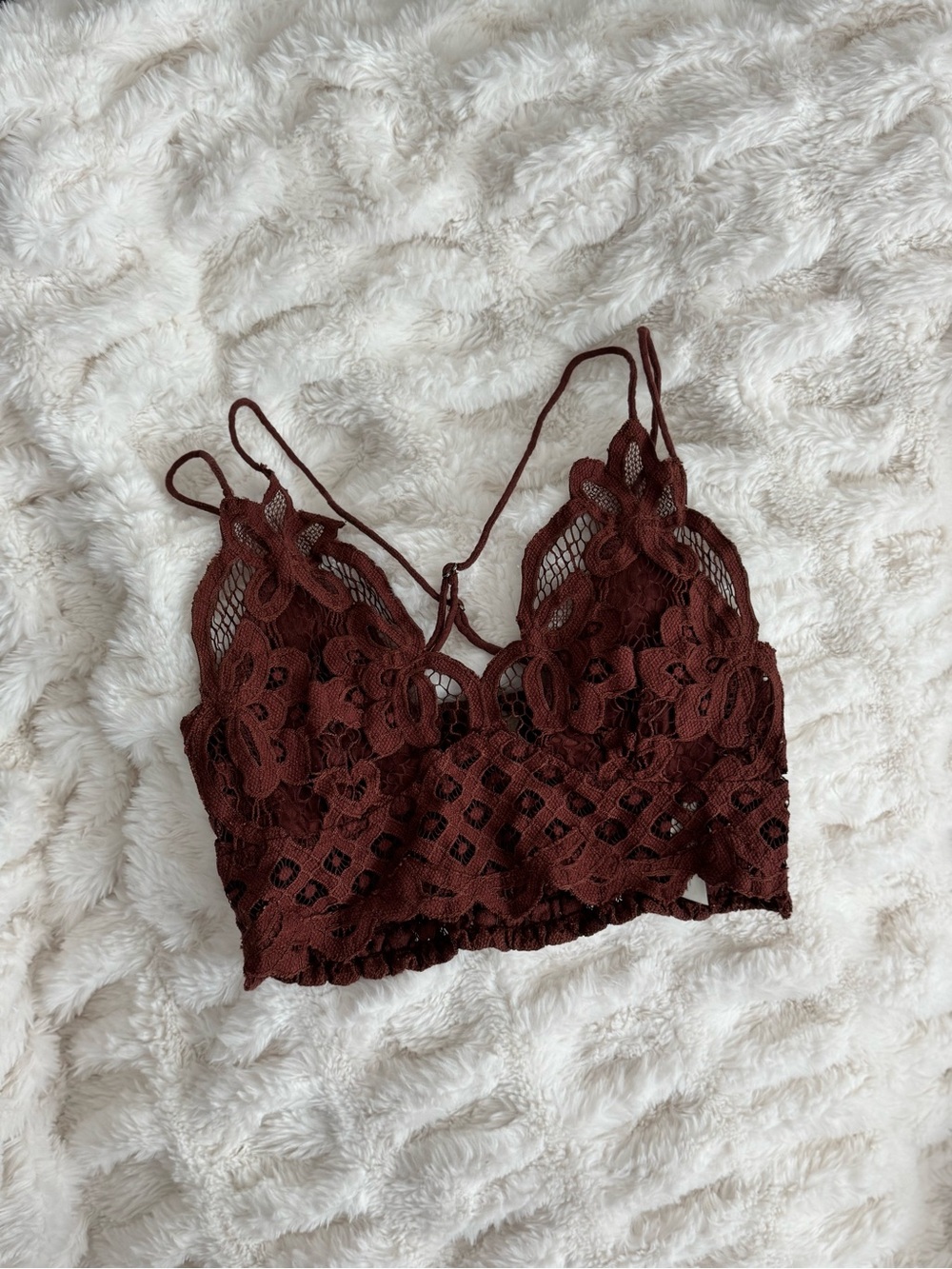Free People Adella Bralette in Burnt Brown